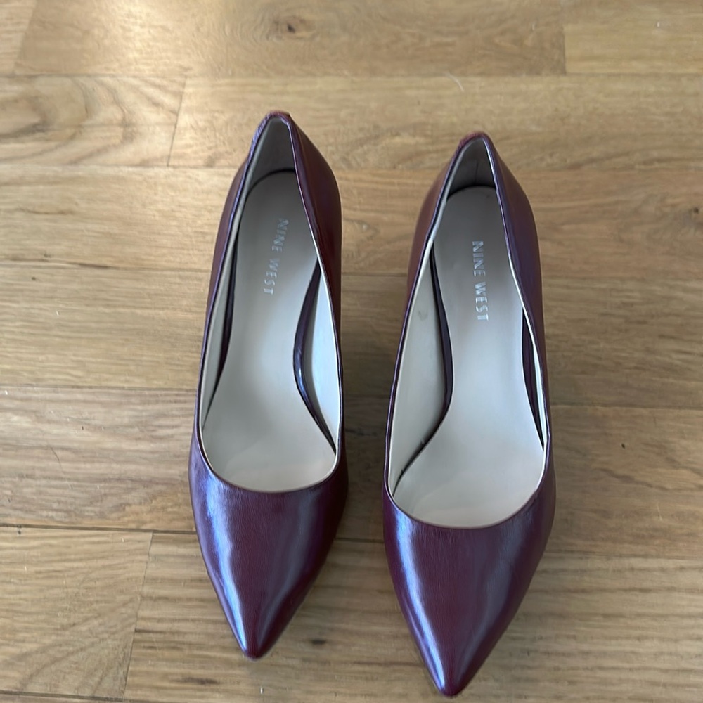 Nine West Red Leather Heel Shoes